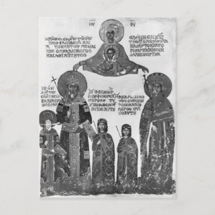 Manuel Palaeologus protected by Virgin Mary Postcard