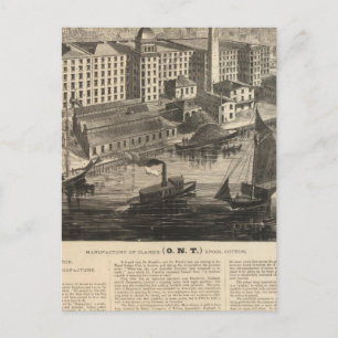 Manufactory of Clark's ONT Spool Cotton Postcard
