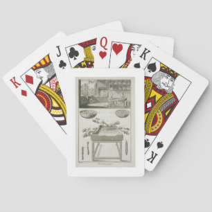 Manufacture of bottle corks, from the 'Encyclopedi Playing Cards