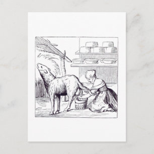 Manufacture of cheeses in Switzerland, after a woo Postcard