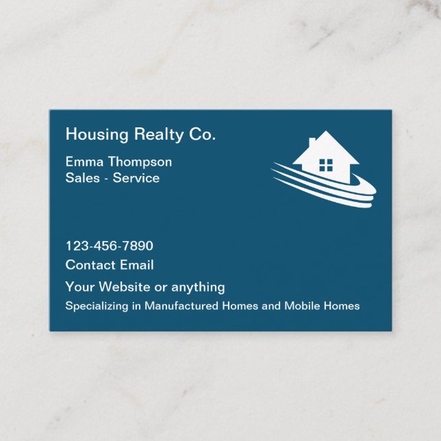 Manufactured Mobile Homes Business Cards (Front)
