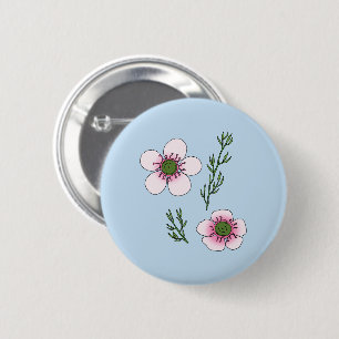 Manuka Flowers 6 Cm Round Badge