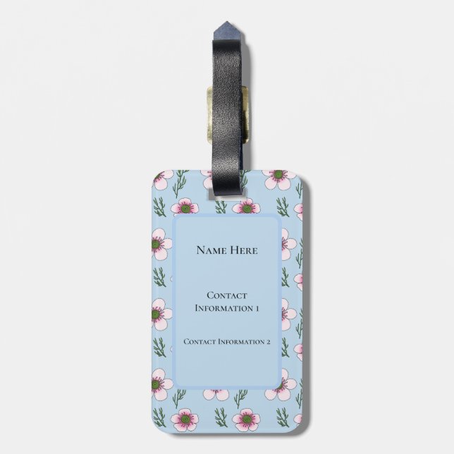 Manuka Flowers Luggage Tag (Back Vertical)