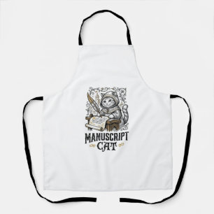 Manuscript Cat Cat Mediaeval Manuscript Vintage Ve Apron
