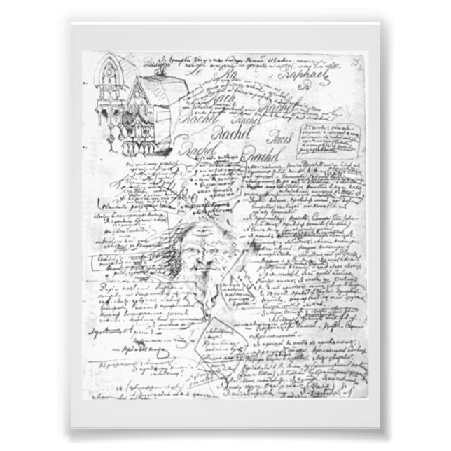 Manuscript page, Fyodor Dostoyevsky's novel Demons Photo Print (Front)