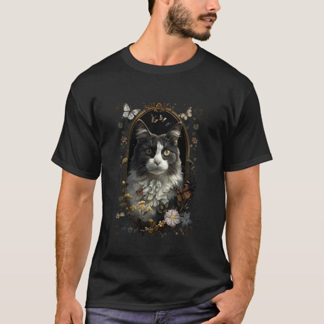 Manx Cat Flower T-Shirt (Front)