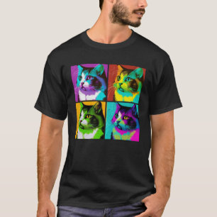 Manx Cat Pop Illustration Colourful Animal Women T-Shirt