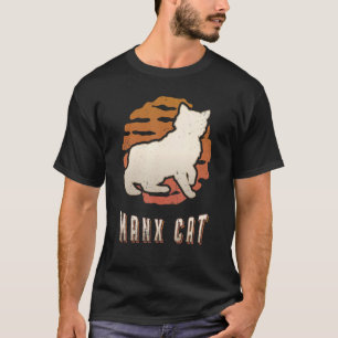 Manx Cat Vintage Retro Classic Animal Sunset T-Shirt