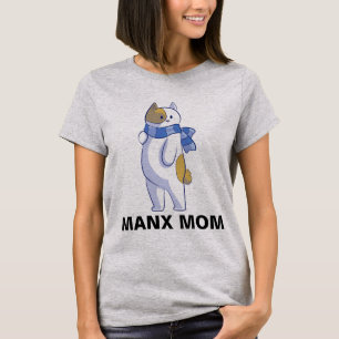 MANX MOM, CAT t-shirts, Bobtail Stubby tail T-Shirt