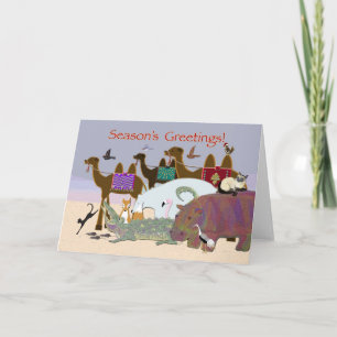 Many Animals Happy Holidays Holiday Card