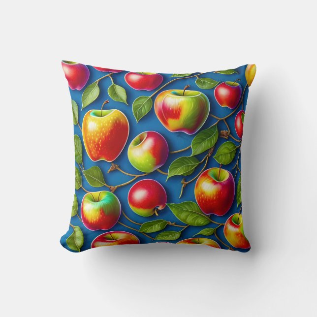 many apple fruit paintings, in the central  cushion (Front)