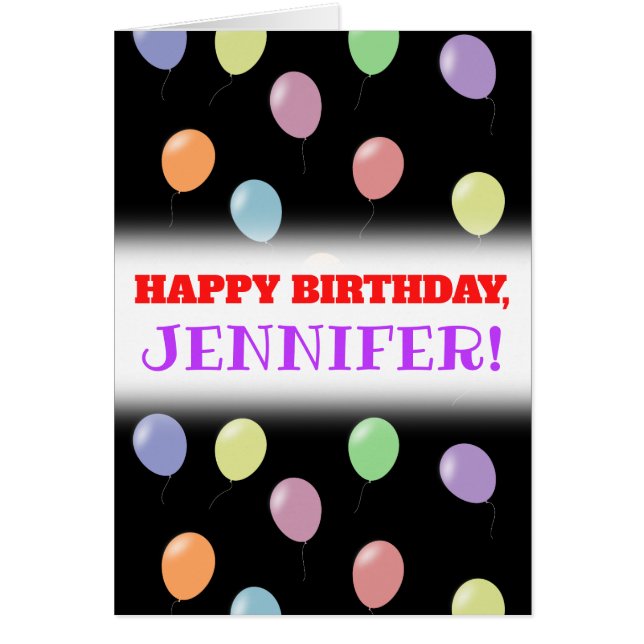 Many Balloons With Pastel Colours + Happy Birthday (Front)