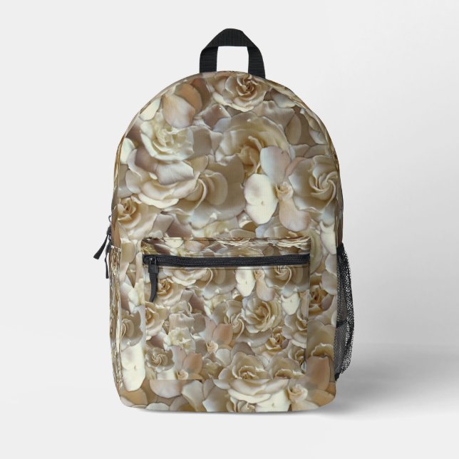 Many beautiful petals of rose       printed backpack (Front)