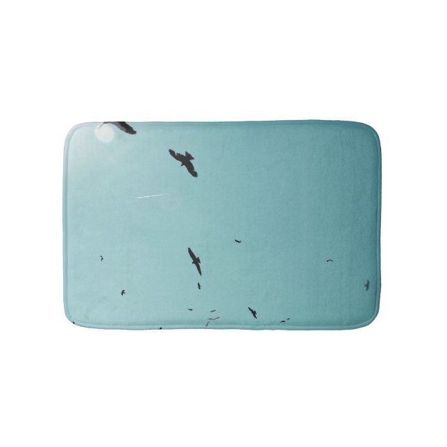 Many birds and a contrail bath mat (Front)