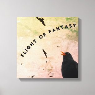 Many birds and a contrail canvas print