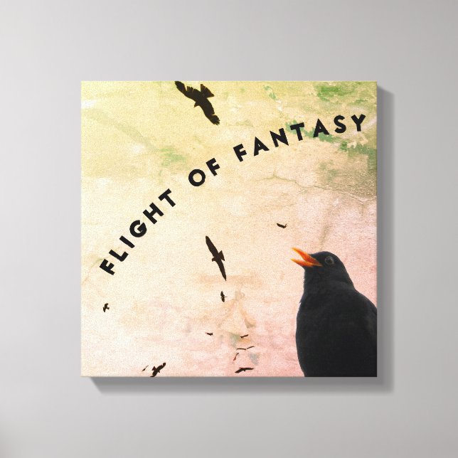 Many birds and a contrail canvas print (Front)