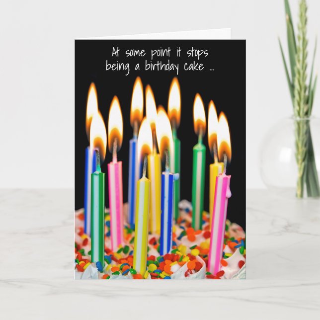 Many Birthday Candles Humour Card (Front)