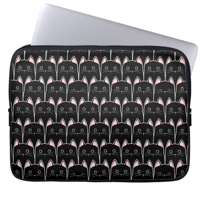 Many Black Cats Pattern Laptop Sleeve (Front)