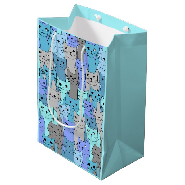 Many Blue Cats Design Gift Bag (Front Angled)