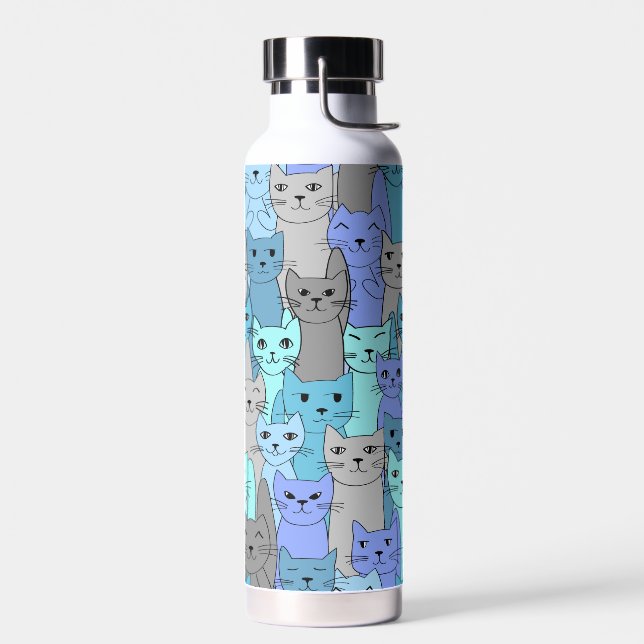 Many Blue Cats Thor Copper Vacuum Insulated Water Bottle (Left)
