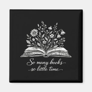 Many books little time funny bookworm classic magnet