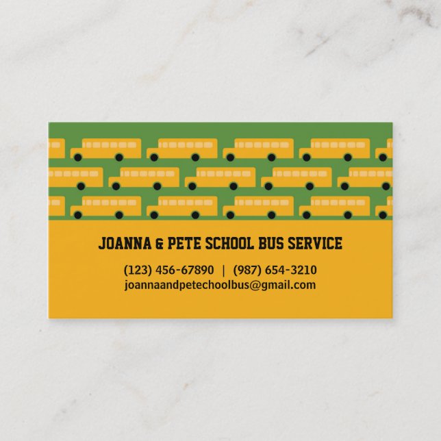 Many Buses School Bus Business Card (Front)
