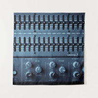 Many buttons on a sound mixer in a recording studi
