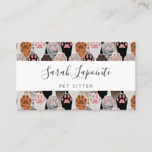 Many Cat Paws Pattern Business Card