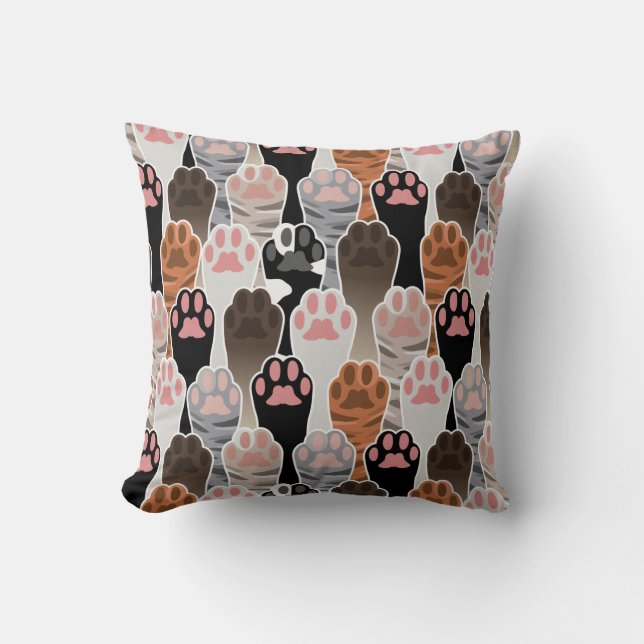 Many Cat Paws Pattern Cushion (Front)