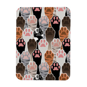 Many Cat Paws Pattern Magnet