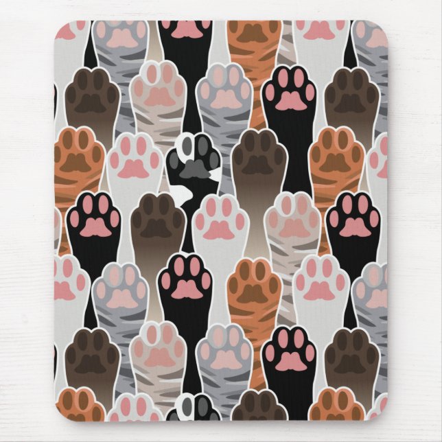 Many Cat Paws Pattern Mouse Mat (Front)