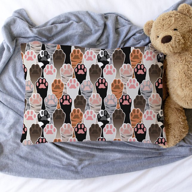 Many Cat Paws Pattern Pillowcase (Cat Paws Pillowcase)
