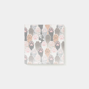Many Cat Paws Pattern Post-it Notes