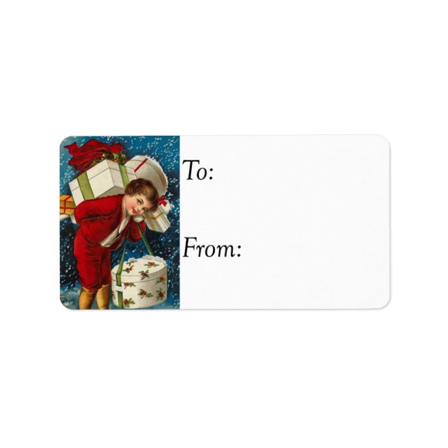 Many Christmas Gifts Vintage Gift Tag (Front)