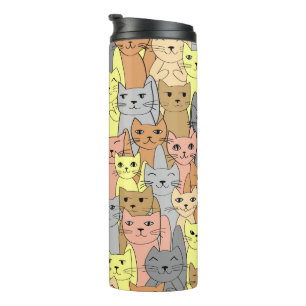 Many Colourful Cats Design Thermal Tumbler