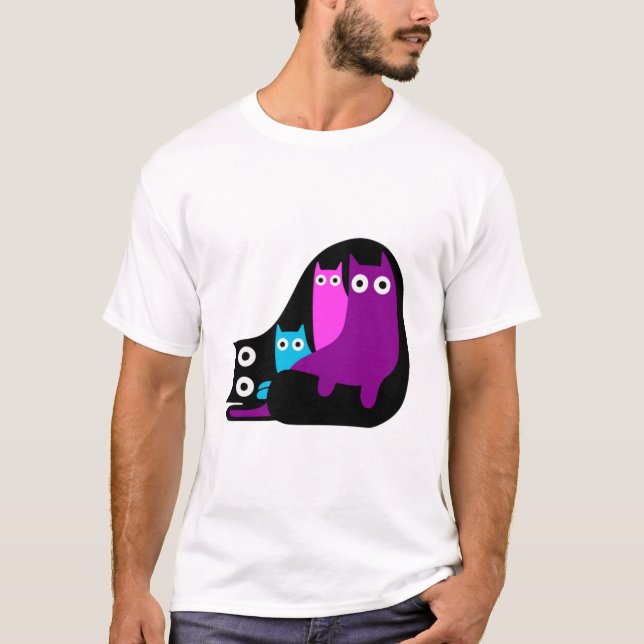 Many Colourful Cats  T-Shirt (Front)