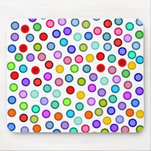 Many Colourful Circles Mouse Mat