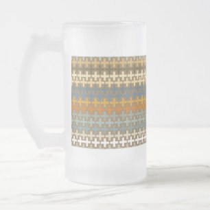 Many colourful crosses org frosted glass beer mug