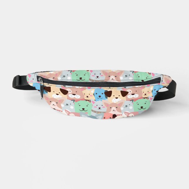 Many Colourful Dogs All-Over Print Fanny Pack (Front)