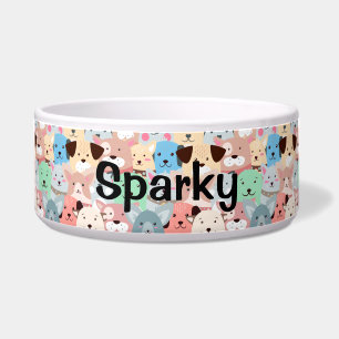 Many Colourful Dogs Ceramic Pet Bowl