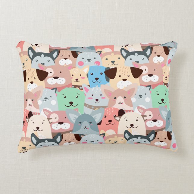 Many Colourful Dogs Design Kids Accent Pillow (Front)