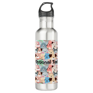 Many Colourful Dogs Design Water Bottle