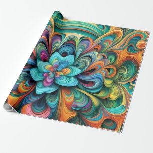 Many Colours Flower Boho Wrapping Paper
