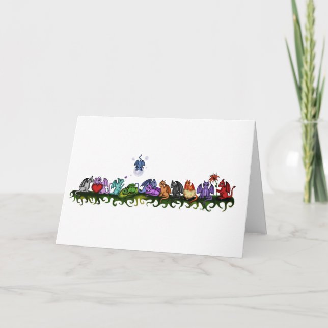 many cute Dragons Card (Front)