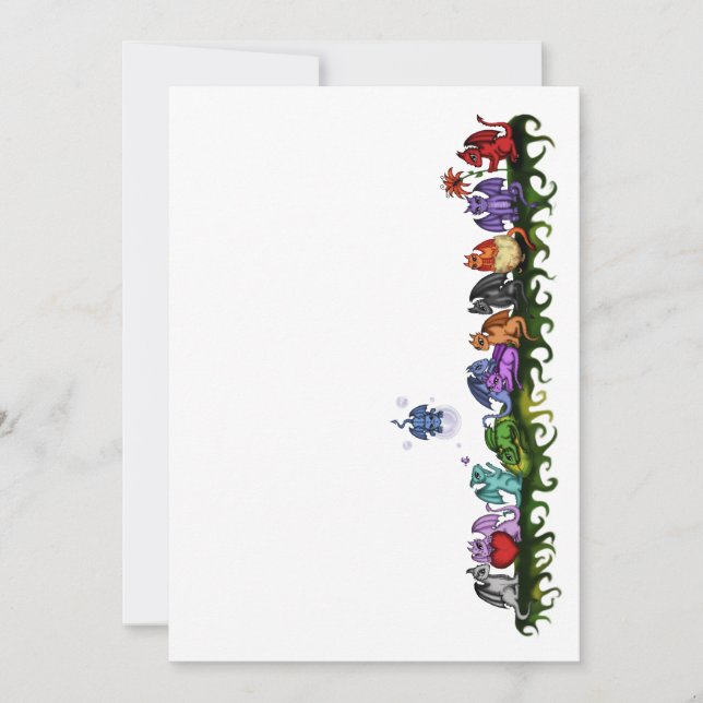 many cute dragons invitation (Front)