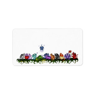 many cute dragons labels