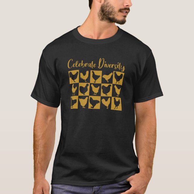 Many Different Chicken Breeds Poultry Farming T-Shirt (Front)