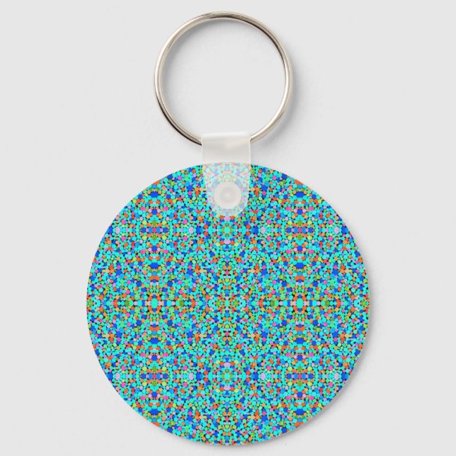 Many-Dots-in-Blue Key Ring (Front)