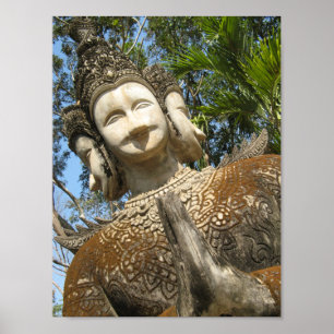 Many Face Wai ... Nong Khai, Isaan, Thailand Poster