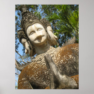 Many Face Wai ... Nong Khai, Isaan, Thailand Poster